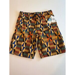Fresh Prints of Bel-Air Mens Kente Print Shorts Multi Color Geometric M NWT